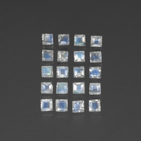 Pietra di luna arcobaleno naturale bianco da 2,60 ct, trasparente, trasparente/traslucido