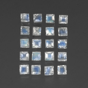 Pietra di luna arcobaleno naturale bianco da 2,60 ct, trasparente, trasparente/traslucido