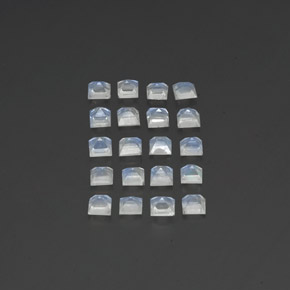 Pietra di luna arcobaleno naturale bianco da 2,88 ct, quadrato, trasparente