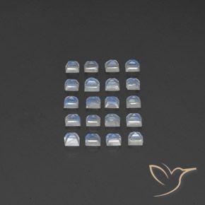 Gemme di Pietra di luna arcobaleno Bianco bluastro naturale da 3.37 ct, Quadrato, Trasparente