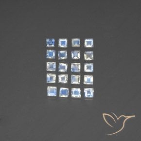 2.81ctw Naturale Bianco bluastro Pietra di luna arcobaleno, Quadrato, Trasparente