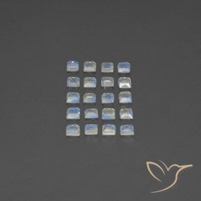 Gemme di Pietra di luna arcobaleno Bianco bluastro naturale da 2.81 ct, Quadrato, Trasparente