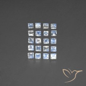 3.26ctw Naturale Bianco bluastro Pietra di luna arcobaleno, Quadrato, Trasparente