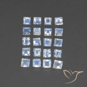 Gemme di Pietra di luna arcobaleno Bianco bluastro naturale da 3.01 ct, Quadrato, Trasparente