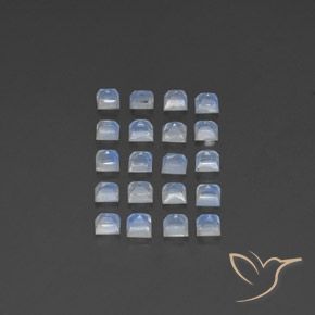 Gemme di Pietra di luna arcobaleno Bianco bluastro naturale da 3.57 ct, Quadrato, Trasparente