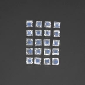 Pietra di luna arcobaleno naturale bianco da 2,35 ct, quadrato, trasparente