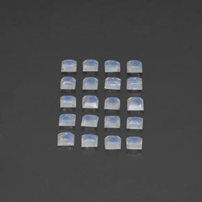 Pietra di luna arcobaleno naturale bianco da 2,35 ct, quadrato, trasparente