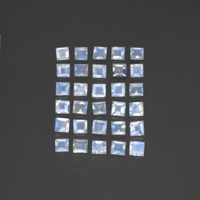 Gemme di Pietra di luna arcobaleno Bianco bluastro naturale da 3.55 ct, Quadrato, Trasparente