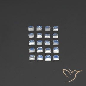 Gemme di Pietra di luna arcobaleno Bianco bluastro naturale da 2.83 ct, Quadrato, Trasparente