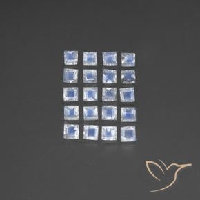 2.79ctw Naturale Bianco bluastro Pietra di luna arcobaleno, Quadrato, Trasparente