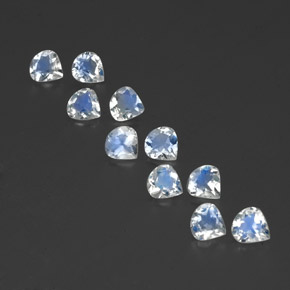 Pietra di luna arcobaleno naturale bianco da 2,84 ct, taglio a pera, trasparente