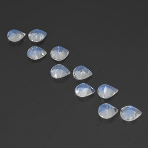 Pietra di luna arcobaleno naturale bianco da 3,61 ct, taglio a pera, trasparente