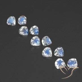 2.85ctw Naturale Bianco bluastro Pietra di luna arcobaleno, Forma a pera, Trasparente