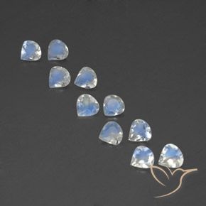 2.97ctw Naturale Bianco bluastro Pietra di luna arcobaleno, Forma a pera, Trasparente