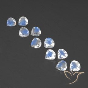 3.13ctw Naturale Bianco bluastro Pietra di luna arcobaleno, Forma a pera, Trasparente