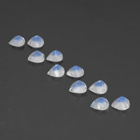 Pietra di luna arcobaleno naturale bianco da 3,85 ct, taglio a pera, trasparente