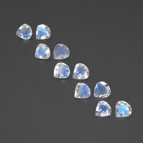 Pietra di luna arcobaleno naturale bianco da 2,88 ct, taglio a pera, trasparente