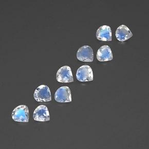 Pietra di luna arcobaleno naturale bianco da 2,88 ct, taglio a pera, trasparente