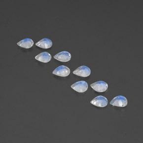Pietra di luna arcobaleno naturale bianco da 2,88 ct, taglio a pera, trasparente