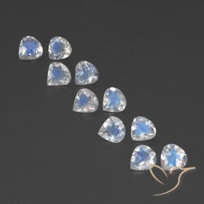 3.14ctw Naturale Bianco bluastro Pietra di luna arcobaleno, Forma a pera, Trasparente