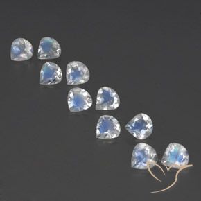 3.12ctw Naturale Bianco bluastro Pietra di luna arcobaleno, Forma a pera, Trasparente