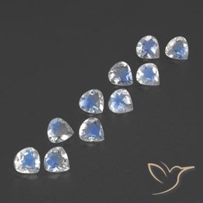 Gemme di Pietra di luna arcobaleno Bianco bluastro naturale da 2.82 ct, Forma a pera, Trasparente