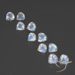3.37ctw Naturale Bianco bluastro Pietra di luna arcobaleno, Forma a pera, Trasparente