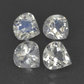 Pietra di luna arcobaleno naturale bianco da 1,45 ct, taglio a pera, trasparente