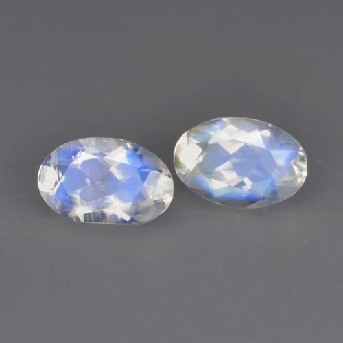 Pietra di luna arcobaleno naturale bianco da 0,79 ct, taglio ovale, trasparente