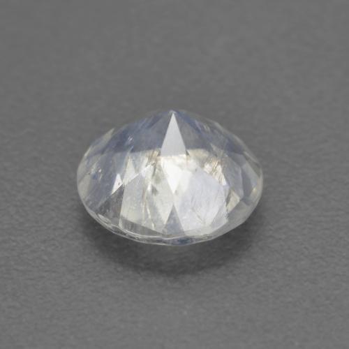 Pietra di luna arcobaleno naturale bianco da 0,62 ct, taglio rotondo, trasparente