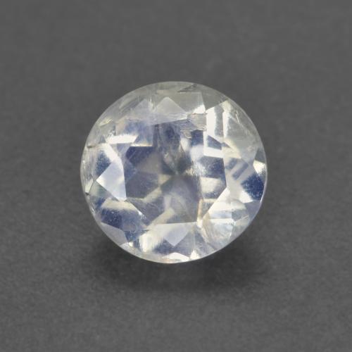 Pietra di luna arcobaleno naturale bianco da 0,66 ct, taglio rotondo, trasparente