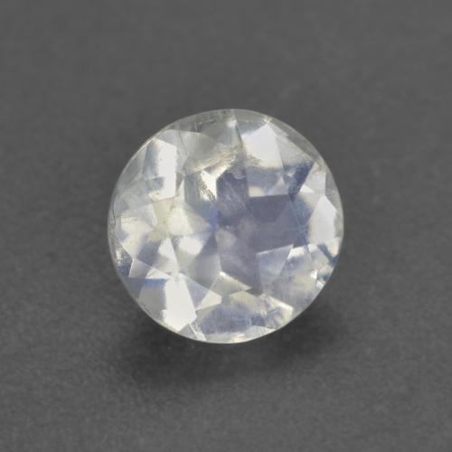 Pietra di luna arcobaleno naturale bianco da 0,66 ct, taglio rotondo, trasparente