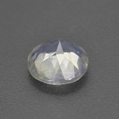 Pietra di luna arcobaleno naturale bianco da 0,66 ct, taglio rotondo, trasparente