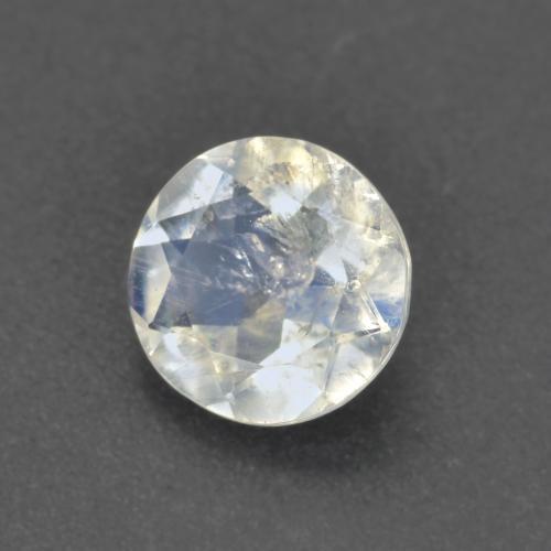 Pietra di luna arcobaleno naturale bianco da 0,62 ct, taglio rotondo, trasparente