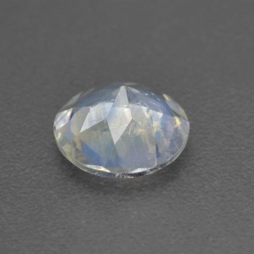 Pietra di luna arcobaleno naturale bianco da 0,62 ct, taglio rotondo, trasparente