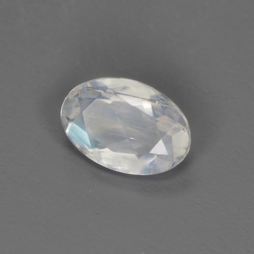 Pietra di luna arcobaleno Bianco bluastro naturale da 0.40 ct, Taglio ovale, Trasparente