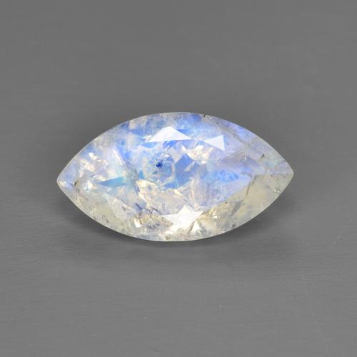 Pietra di luna arcobaleno naturale bianco da 1,85 ct, marchesa, trasparente