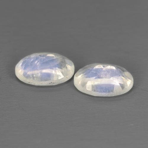 Pietra di luna arcobaleno naturale bianco da 1,43 ct, taglio ovale, trasparente