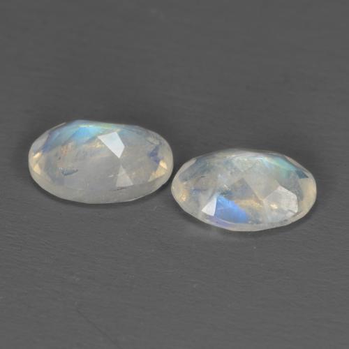 Pietra di luna arcobaleno naturale bianco da 1,40 ct, taglio ovale, trasparente