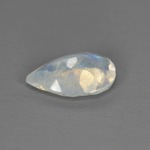 Pietra di luna arcobaleno Bianco bluastro naturale da 1.34 ct, Forma a pera, Trasparente