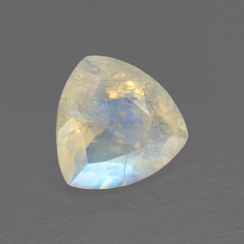 Pietra di luna arcobaleno naturale bianco da 1,43 ct, trillion, trasparente