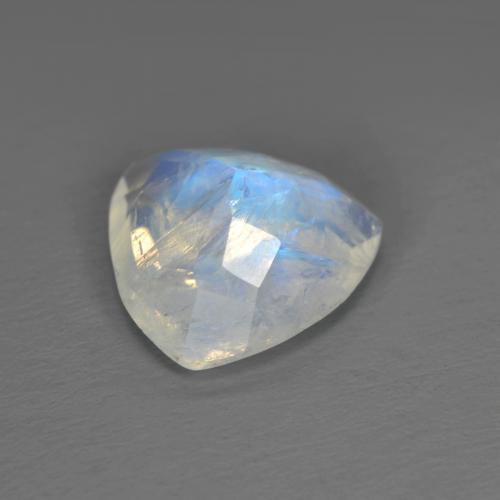 Pietra di luna arcobaleno naturale bianco da 1,43 ct, trillion, trasparente