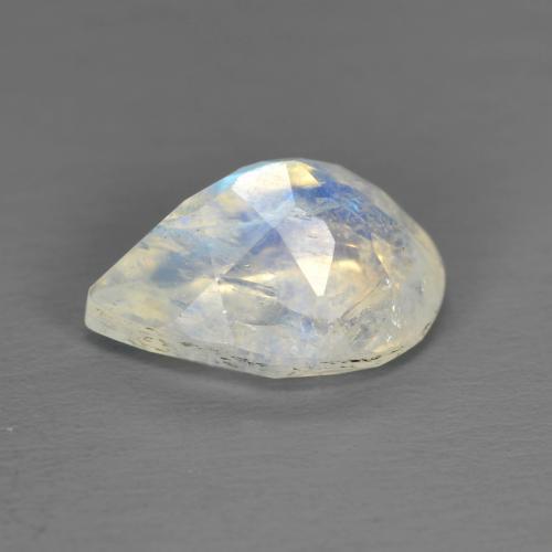 Pietra di luna arcobaleno naturale bianco da 1,92 ct, taglio a pera, trasparente