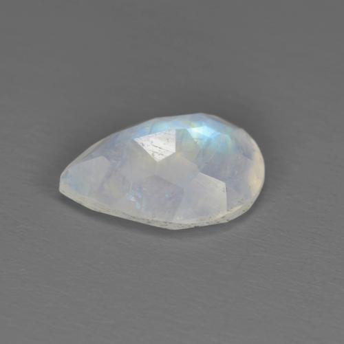 Pietra di luna arcobaleno naturale bianco da 1,62 ct, taglio a pera, traslucido