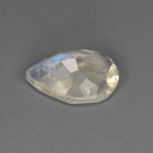 Pietra di luna arcobaleno naturale bianco da 1,58 ct, taglio a pera, trasparente