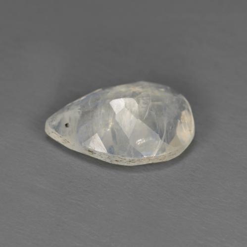 Pietra di luna arcobaleno naturale bianco da 1,49 ct, taglio a pera, traslucido