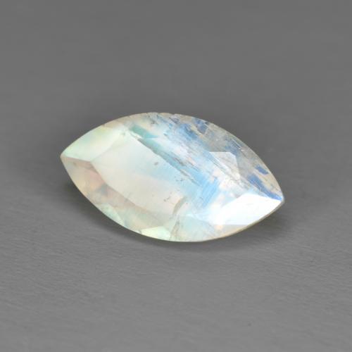 Pietra di luna arcobaleno naturale bianco da 1,92 ct, marchesa, traslucido