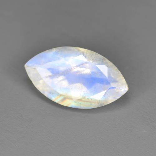 Pietra di luna arcobaleno naturale bianco da 2,62 ct, marchesa, traslucido