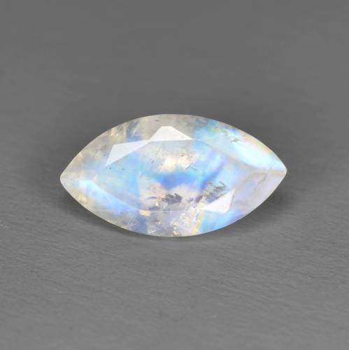 Pietra di luna arcobaleno naturale bianco da 1,73 ct, marchesa, traslucido