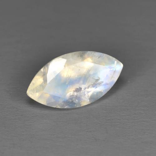 Pietra di luna arcobaleno naturale bianco da 1,73 ct, marchesa, traslucido